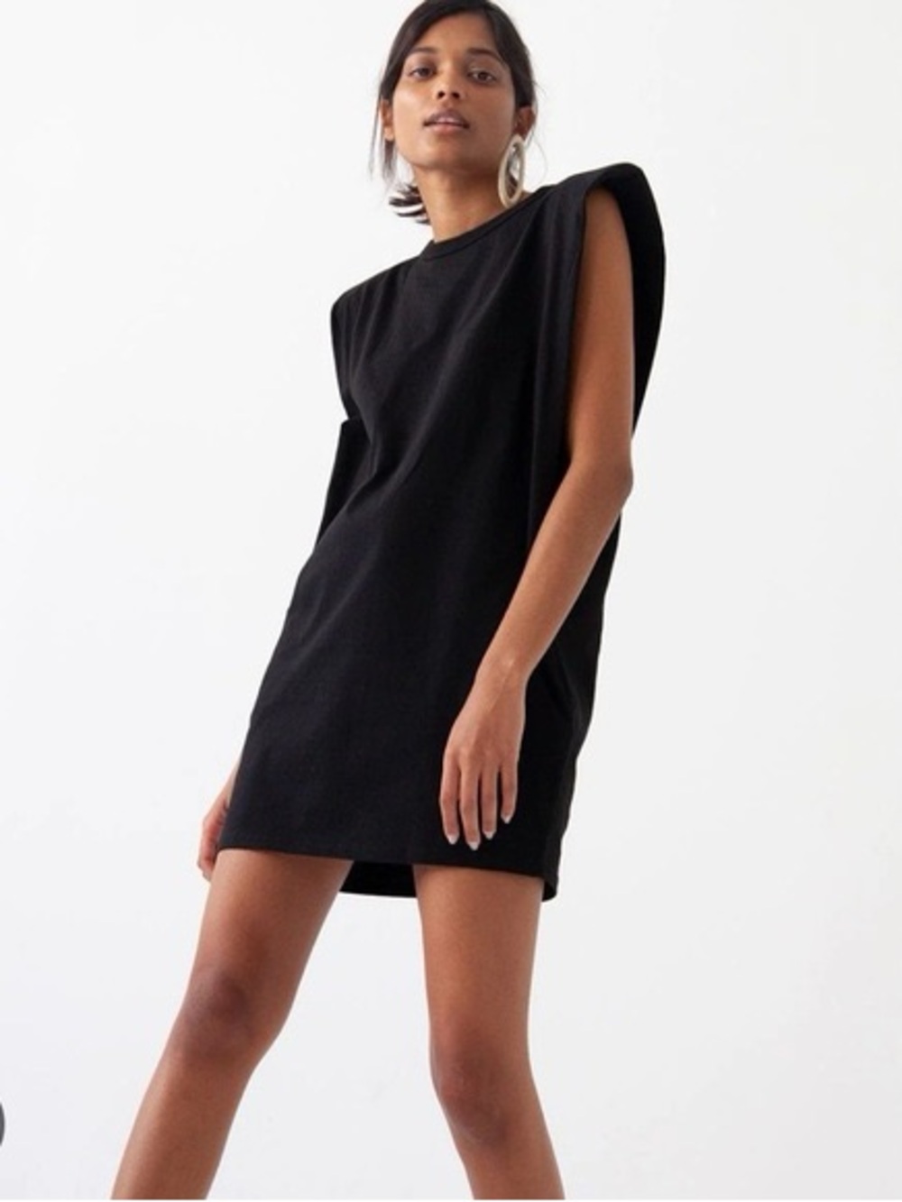 Rachel Zoe Shoulder Pad Dress Womens XS Black Edgy Chic Night Out